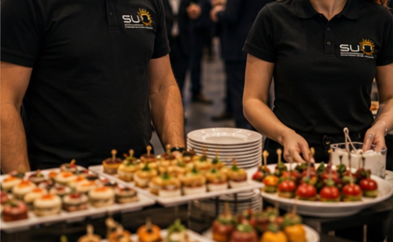 Sun Catering servis ekibi ve ikram hazırlığı