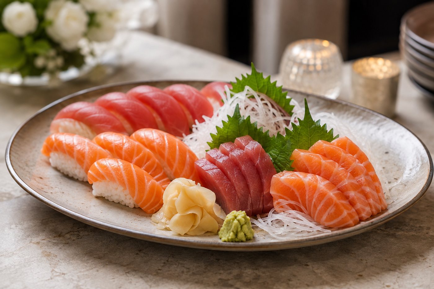 Nigiri ve sushi tabakları