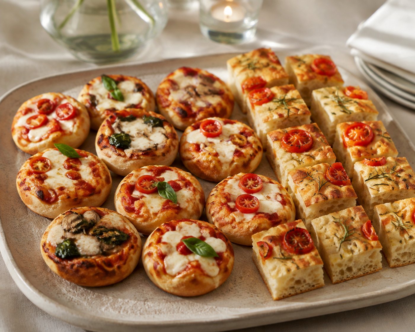Mini pizza ve focaccia